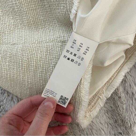 Hugo‎ Boss Ivory Tweed Classic Zip Up Coat - Picture 5 of 7